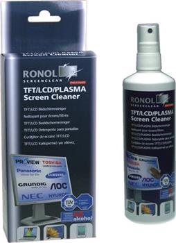 RONOL TFT/LCD/PLASMA Screen Cleaner Set 125ml Pump Spray + 10 lint free cleaning wipes (10010)