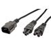 Rozdvojka prodlužovacího síťového kabelu, IEC320 C14 - 2x IEC320 C5, 2,5m, černá