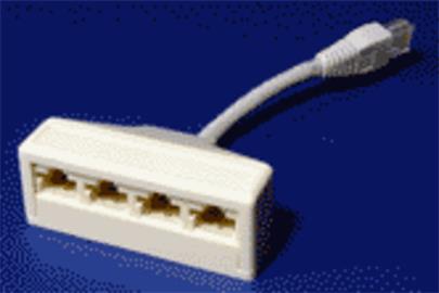 ROZDVOJKA Y adaptér 4x telefon RJ45 1xM/4xF kabel (1x8P8C/4x8P2C)