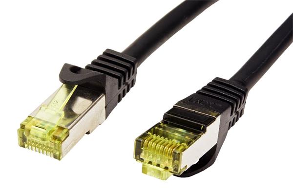 S/FTP patchkabel kat. 7, s konektory RJ45, LSOH, 20m, černý