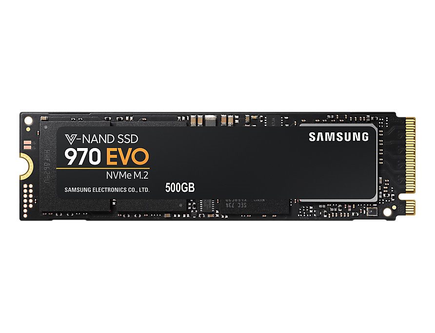 SAMSUNG 970 EVO M.2 NVMe SSD 500GB PCIe 3.0 x4 NVMe 1.3 (čtení max. 3400MB/s, zápis max. 2300MB/s)