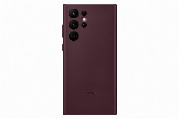 Samsung Kožený zadní kryt pro Samsung Galaxy S22 Ultra Burgundy