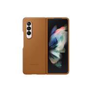 Samsung Kožený zadní kryt Z Fold3 Camel