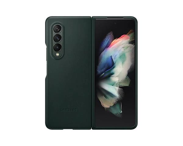 Samsung Kožený zadní kryt Z Fold3 Green