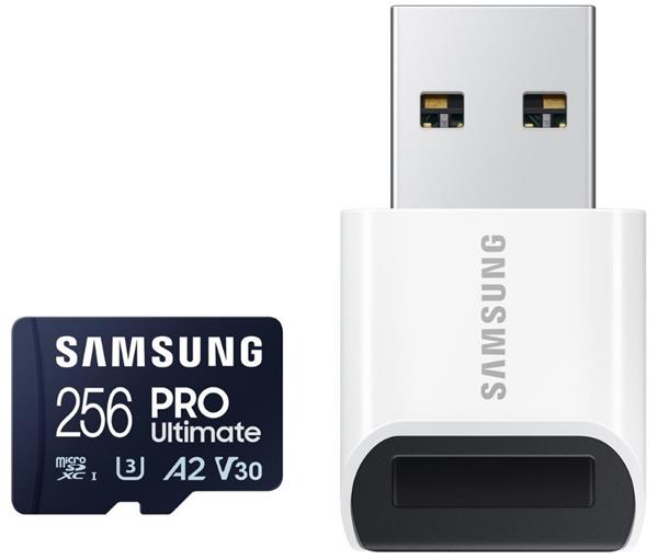 Samsung PRO Ultimate/micro SDXC/256GB/200MBps/UHS-I U3 / Class 10/+ Adaptér/Modrá