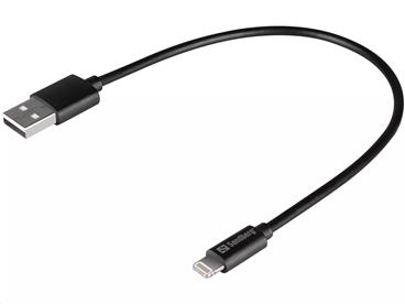 Sandberg datový kabel USB-A -> Lightning, délka 0,2 m, černá