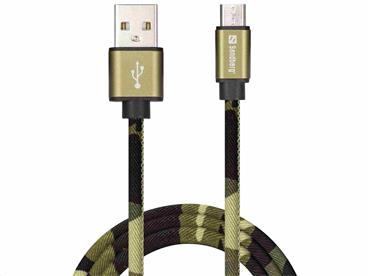 Sandberg datový kabel USB-A -> micro USB, délka 1m, Camouflage