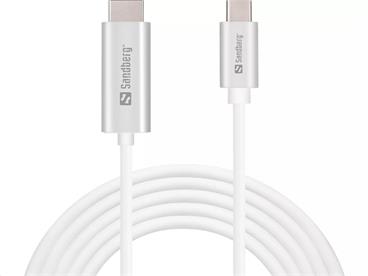 Sandberg datový kabel USB-C -> HDMI, délka 2m, bílá