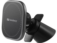 Sandberg magnetický držák do auta s bezdrátovým nabíjením Qi, 15 W, černá