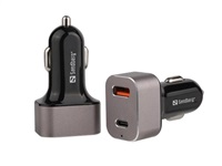 Sandberg nabíječka do auta, 1x USB QC3.0 + 1x USB-C, 20 W, černá