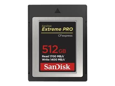SanDisk Compact Flash Card 512GB Express Extreme Pro (R:1700/W:1400 MB/s)