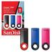 SanDisk Cruzer Dial triple pack (16GB x 3) Blue, Pink & Black