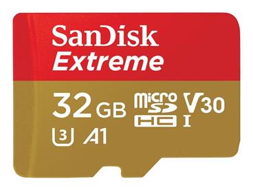 SanDisk Extreme - Paměťová karta flash - 32 GB - A1 / Video Class V30 / UHS-I U3 / Class10 - microSDHC UHS-I