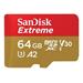 SanDisk Extreme - Paměťová karta flash - 64 GB - A2 / Video Class V30 / UHS-I U3 / Class10 - microSDXC UHS-I