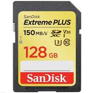 SanDisk Extreme Plus SDXC 128GB R:150 MB/s, W: 70 MB/s, Class 10 UHS-I U3 V30