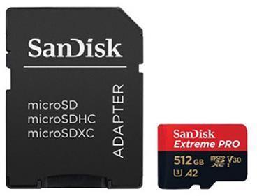 SanDisk Extreme Pro microSDXC 512GB 170MB/ s + adaptér