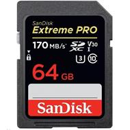 SanDisk Extreme Pro SDXC 64GB R:170 MB/s, W: 90 MB/s, Class 10 UHS-I U3 V30