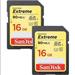 SanDisk Extreme SDHC Card 16GB 90MB/s Class 10 UHS-I U3 2-pack