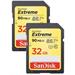 SanDisk Extreme SDHC Card 32GB 90MB/s V30 UHS-I U3 2-pack