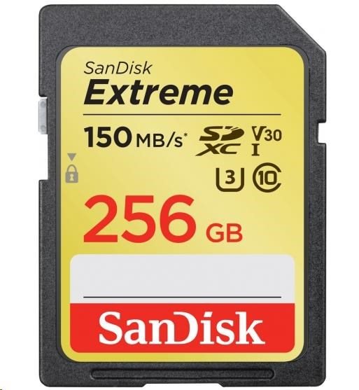 SanDisk Extreme SDXC 256GB R:150 MB/s, W: 60 MB/s, Class 10 UHS-I U3 V30