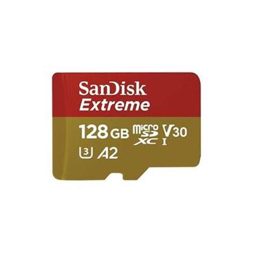 SanDisk micro SDXC karta 128GB Extreme Action Cams and Drones (190 MB/s Class 10, UHS-I U3 V30) + adaptér