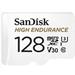 SanDisk microSDHC High Endurance 128GB (R:100/W:40 MB/s) Class 10, U3 V30 karta + Adaptér