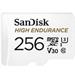 SanDisk microSDHC High Endurance 256GB (R:100/W:40 MB/s) Class 10, U3 V30 karta + Adaptér