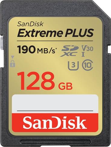 SanDisk SDXC karta 128GB Extreme PLUS (190 MB/s Class 10, UHS-I U3 V30)