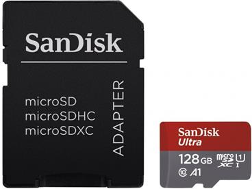 SanDisk Ultra/micro SDHC/128GB/140MBps/UHS-I U1 / Class 10/+ Adaptér