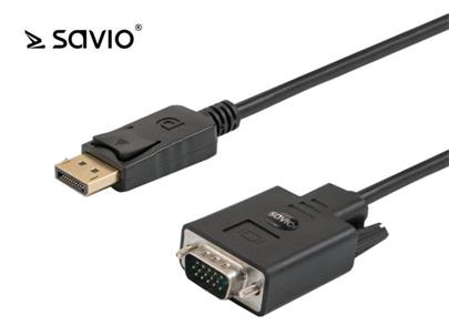 SAVIO CL-92 Cable Displayport (M) - VGA (M) 1,8m