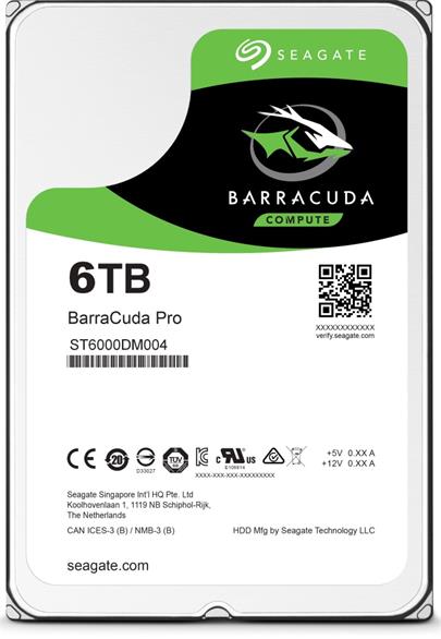 Seagate BarraCuda Pro 6TB HDD / ST6000DM004 / interní 3,5" / 7200 rpm / SATA 6Gb/s / 256MB