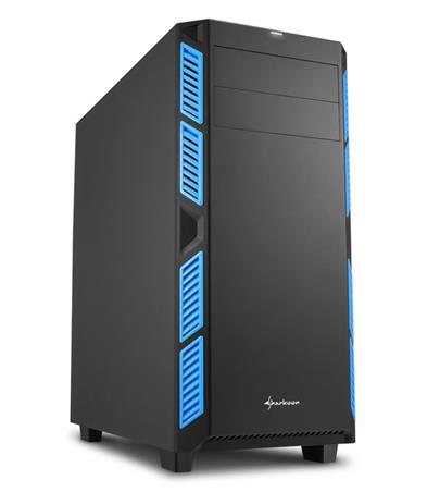 Sharkoon skříň AI7000 Silent Blue / Midi Tower / ATX / 2x USB3.0 / 2x USB2.0 / neprůhledná bočnice / modrá