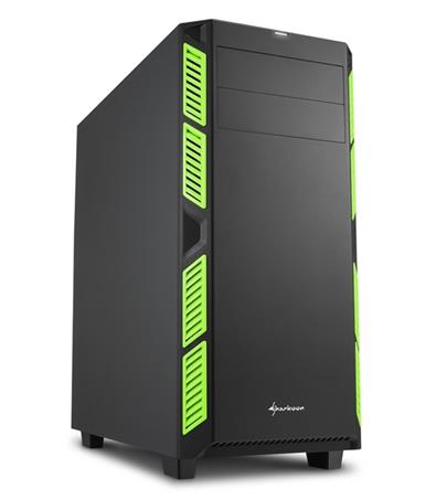 Sharkoon skříň AI7000 Silent Green / Midi Tower / ATX / 2x USB3.0 / 2x USB2.0 / neprůhledná bočnice / zelená