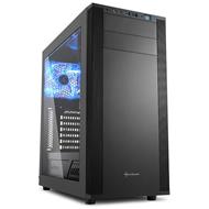 Sharkoon skříň M25-W / Middle Tower / 2x USB3.0 / průhledná bočnice / černá