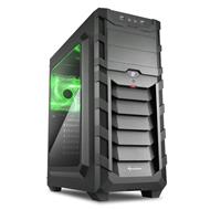 Sharkoon skříň Skiller SGC1 Window / Midi Tower / ATX / 2x USB3.0 / 2x fan / průhledná bočnice / zelená