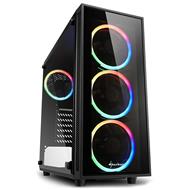 Sharkoon skříň TG4 RGB  / Middle Tower / 2x USB3.0 / průhledná bočnice / RGB LED / černá