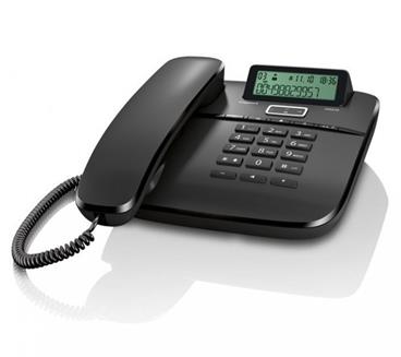 SIEMENS GIGASET DA611 - standardní telefon s displejem, CLIP, 10 kláves rychlé volby, handsfree, barva černá