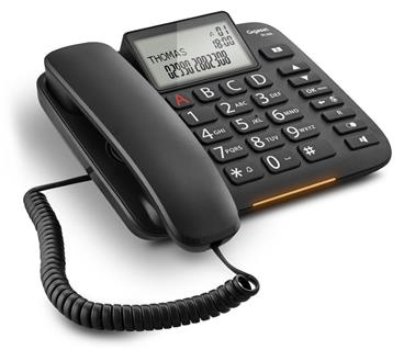 SIEMENS GIGASET DL380 - standardní telefon s displejem, seznam na 99 čísel, handsfree, CLIP, barva černá