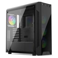 SilentiumPC skříň MidT Armis AR7X EVO TG ARGB / 2x USB 3.0 / 4x 120 mm fan / tvrzené sklo / A-RGB podsvícení / černá