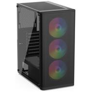 SilentiumPC skříň MidT Ventum VT2 EVO TG ARGB / ATX / 3x120mm fan ARGB / 2xUSB 3.0 / tvrzené sklo / černá