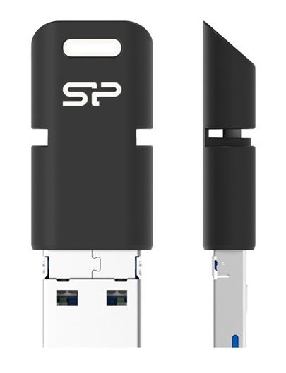 SILICON POWER 128GB USB Flash disk Mobile C50 / USB 3.1+micro+Type C / OTG / Černá