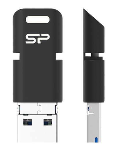 SILICON POWER 32GB USB Flash disk Mobile C50 / USB 3.1+micro+Type C / OTG / Černá