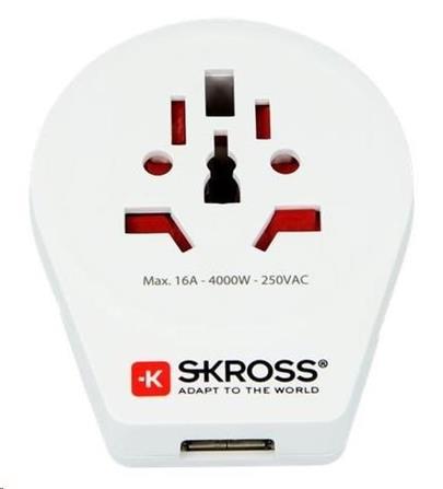 SKROSS cestovní adaptér SKROSS Europe USB pro cizince v ČR, vč. 1x USB 2100mA