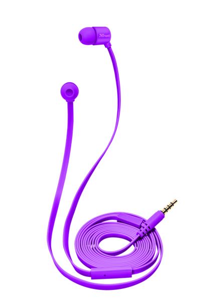 sluchátka do uší TRUST Duga In-Ear- neon purple