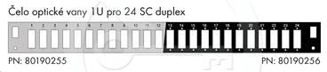Solarix čelo optické vany 1U pro 24 SC duplex BK s montážními otvory v2 FP2-1U-24SCD-B