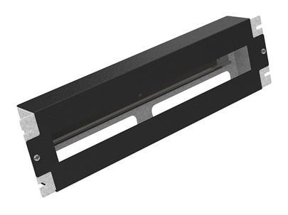 Solarix Instalační panel 3U s DIN lištou do 19" rozvaděče, BK RAL9005 RAIL-3U-DIN-BK