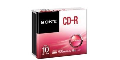 SONY CD-R 700 MB, 48x, tenký obal, 10 ks