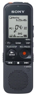 SONY digitální záznamník ICD-PX333 - 4 GB, výkon reproduktoru 300 mW pokročilé fukce pro správu