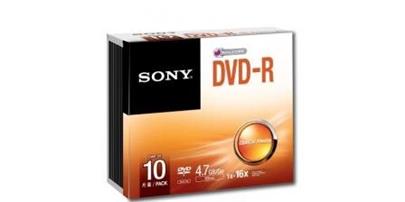 SONY DVD-R 4,7 GB, 16x, tenký obal, 1 ks