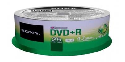 SONY DVD+R 4,7GB, 16x, cake box, 25 ks